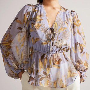 Ted Baker Tie Front Blouse (BRAND NEW WITH TAG)